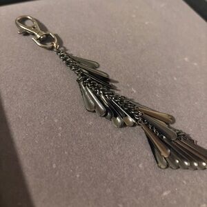 Moto Bag Charm - Chic Gunmetal Layered Droplets